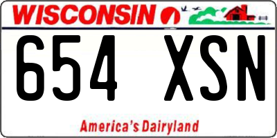 WI license plate 654XSN