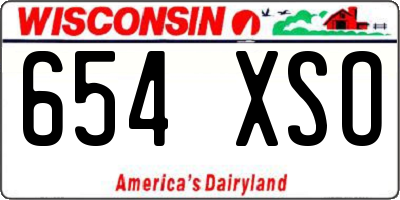 WI license plate 654XSO