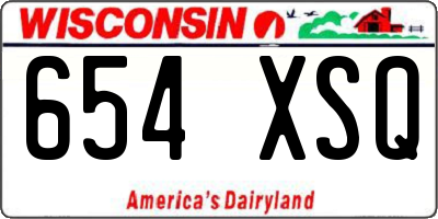 WI license plate 654XSQ