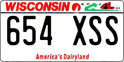 WI license plate 654XSS