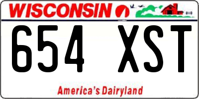 WI license plate 654XST
