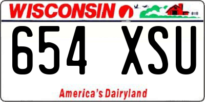 WI license plate 654XSU