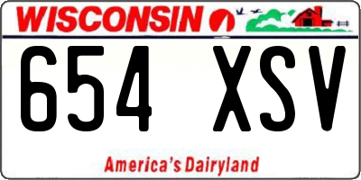 WI license plate 654XSV