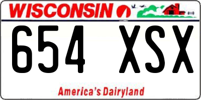 WI license plate 654XSX
