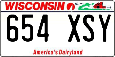 WI license plate 654XSY
