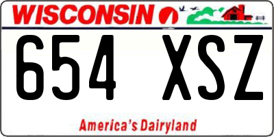 WI license plate 654XSZ