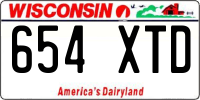 WI license plate 654XTD