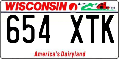 WI license plate 654XTK