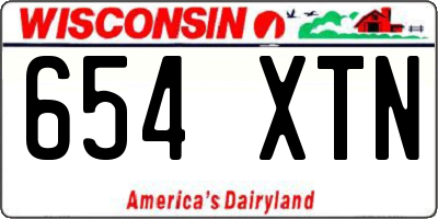 WI license plate 654XTN