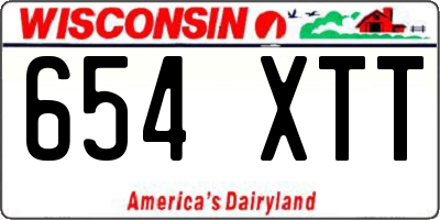 WI license plate 654XTT