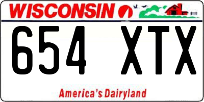 WI license plate 654XTX