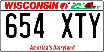 WI license plate 654XTY