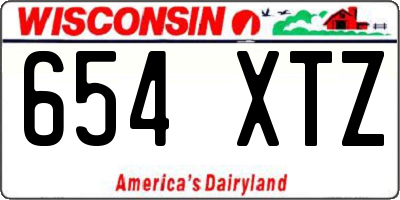 WI license plate 654XTZ