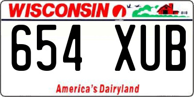 WI license plate 654XUB