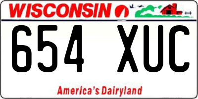 WI license plate 654XUC