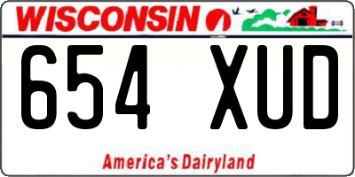 WI license plate 654XUD
