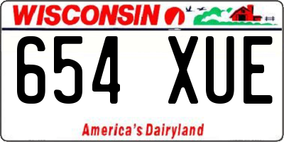 WI license plate 654XUE