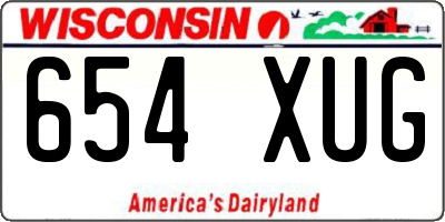 WI license plate 654XUG