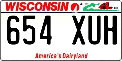 WI license plate 654XUH