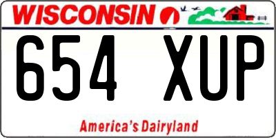 WI license plate 654XUP