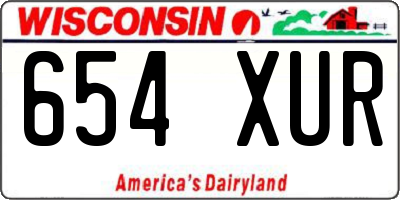 WI license plate 654XUR
