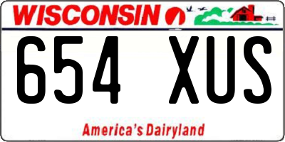 WI license plate 654XUS
