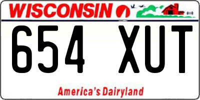 WI license plate 654XUT