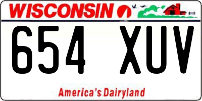 WI license plate 654XUV