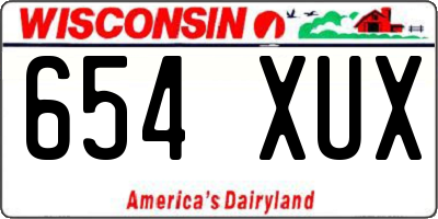 WI license plate 654XUX