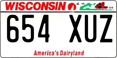 WI license plate 654XUZ