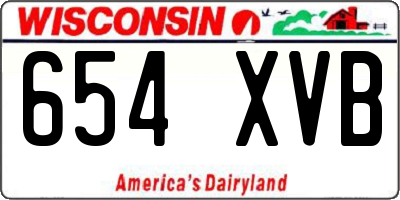 WI license plate 654XVB