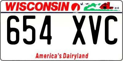 WI license plate 654XVC