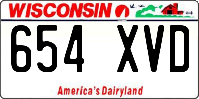 WI license plate 654XVD