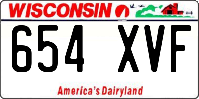 WI license plate 654XVF