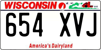 WI license plate 654XVJ