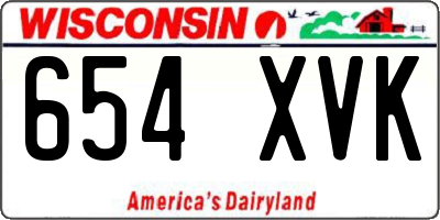 WI license plate 654XVK