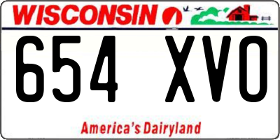 WI license plate 654XVO