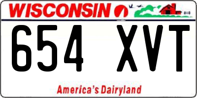 WI license plate 654XVT
