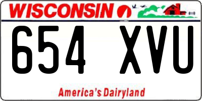 WI license plate 654XVU