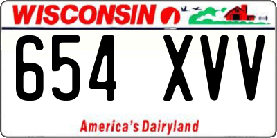 WI license plate 654XVV