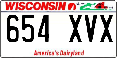WI license plate 654XVX
