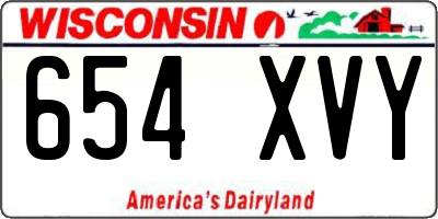WI license plate 654XVY