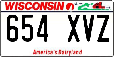 WI license plate 654XVZ