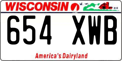 WI license plate 654XWB