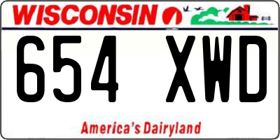 WI license plate 654XWD