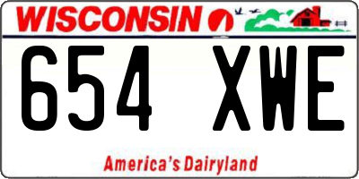 WI license plate 654XWE