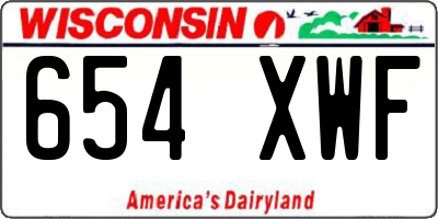 WI license plate 654XWF