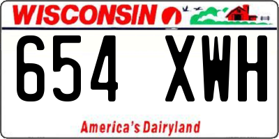 WI license plate 654XWH