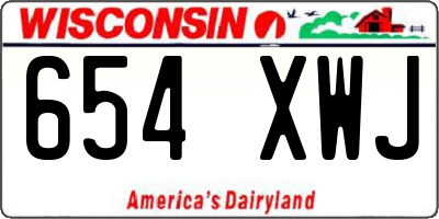 WI license plate 654XWJ
