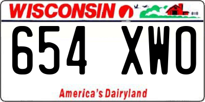 WI license plate 654XWO
